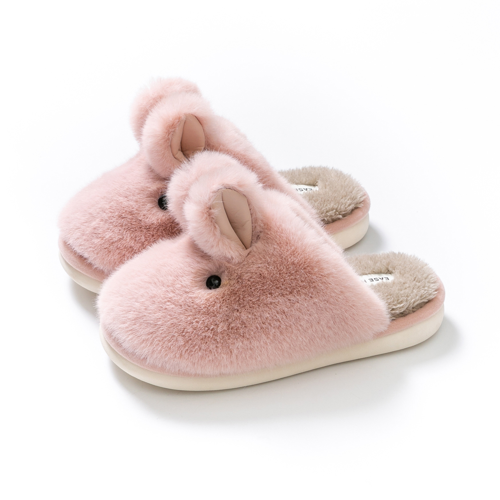 thumbnail image 1 of Zapatillas de algodón de conejo de Jade para mujer, invierno, dibujos animados lindos Baotou, pareja en casa, padres e hijos, hombres, uso doméstico peludo, 1 of 4