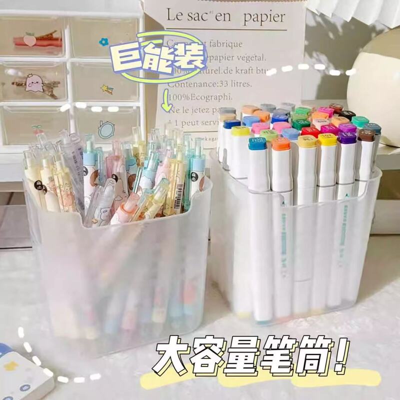 Durable Pen Holder with Large Capacity, Office Desktop Organizer, Simple Style Storage Box for Study and Stationery