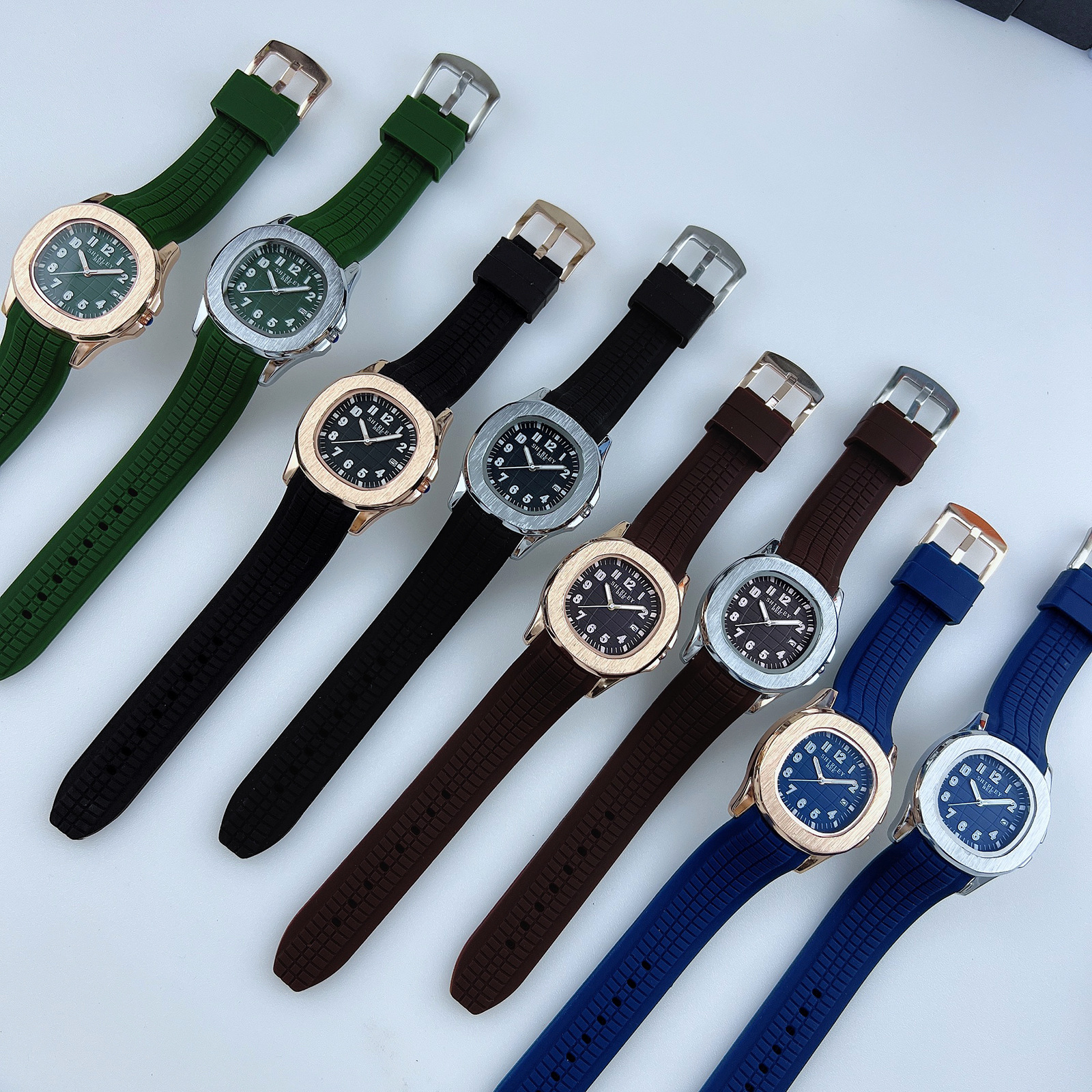Ventas transfronterizas calientes de reloj de correa de goma para hombres comercio exterior cuadrado guacamole serie de relojes de negocios relojes deportivos