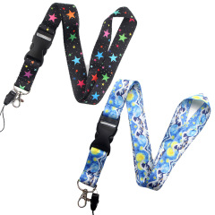 Colorful Starry Sea Wave Phone Lanyard with Clip: U Disk, Camera, ID, Card, and Key Anti-Loss Pendant—Wholesale Available