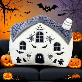 跨境新品Halloween house plush万圣节鬼屋抱枕毛绒玩偶公仔