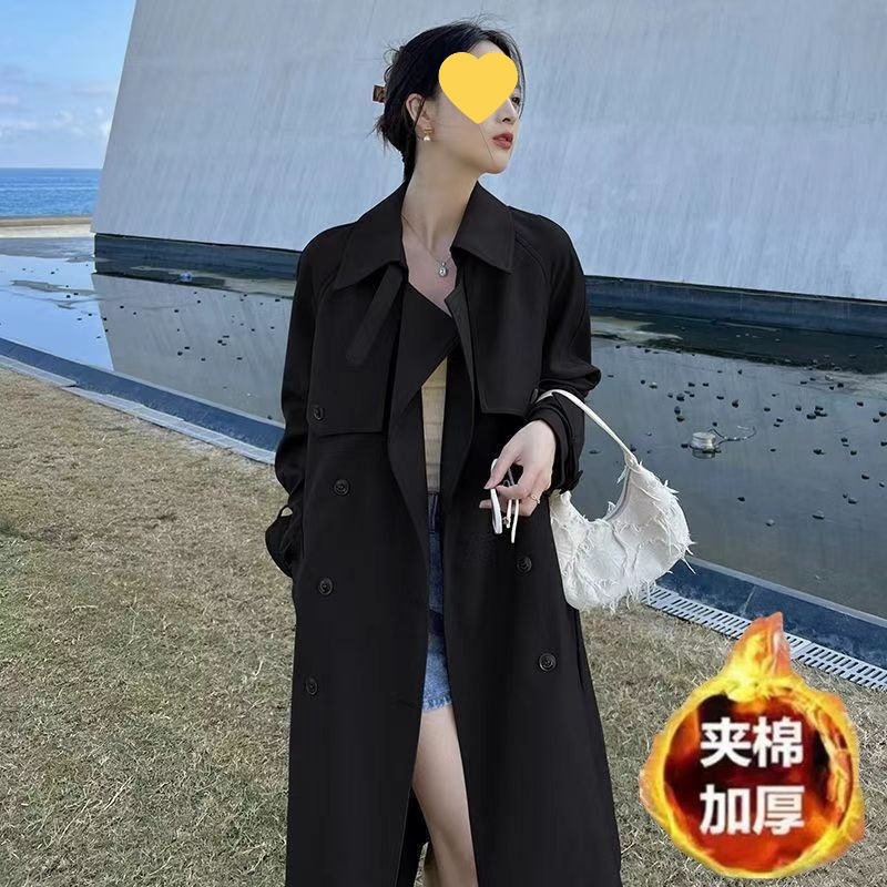 高级感韩系中长款风衣外套女2025春秋新款小个子显高显瘦气质大衣|undefined