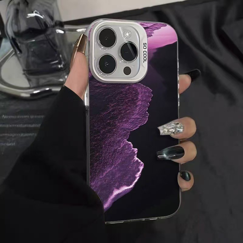 Nueva ola púrpura para iPhone 16 funda para teléfono móvil Apple 15promax/14 transfronterizo 13pro personalidad 12