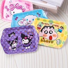 蜡笔小新密胺树脂餐具 零食盘卡通可爱创意水果盘美耐皿双耳托盘