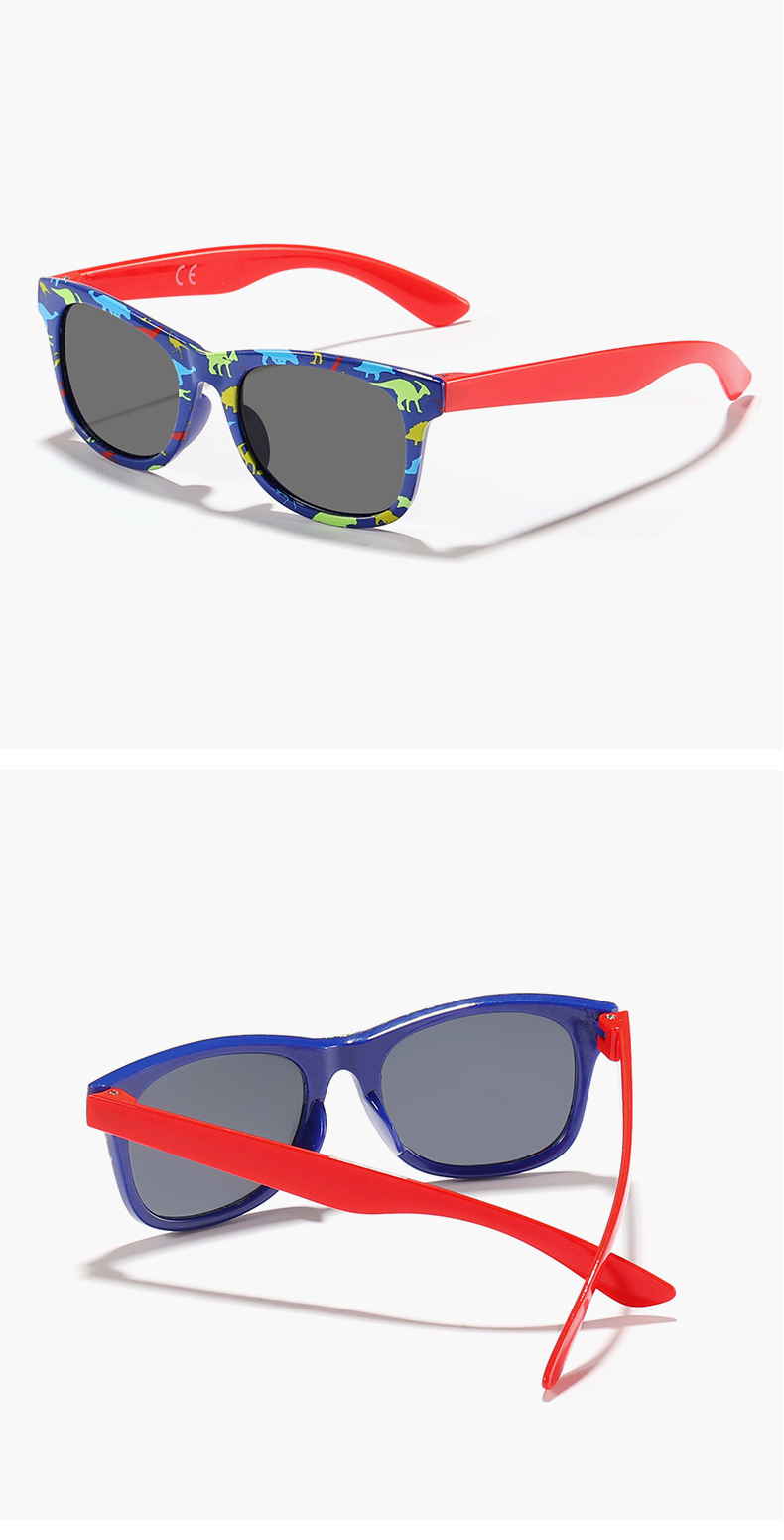 45g Weight Full Frame Glasses Structure Sunglasses Classification Simple Style Classic Style Color Block Ac UV400 Protection Square Full Frame Kids Sunglasses