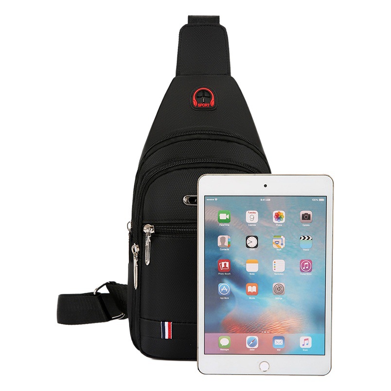 Bolso de pecho impermeable y resistente al desgaste para hombre, novedad de 2025, mochila pequeña cruzada de un solo hombro de tela Oxford, bolso cruzado de gran capacidad de tres capas