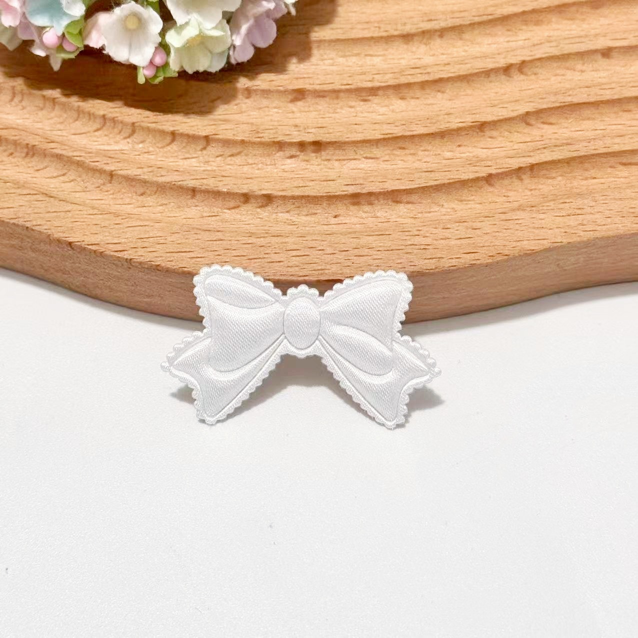 With bow, white