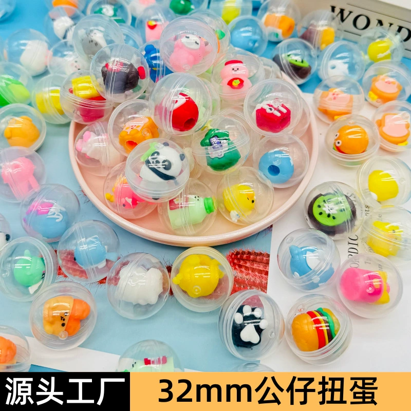 32-миллиметровый прозрачный креативный мини-шарик-гашапон с мультяшным дизайном, 32-миллиметровый мини-шарик-гашапон с сюрпризом