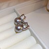 Fashionable advanced zirconium from pearl, retro earrings, high-quality style, french style, light luxury style, 2023 collection, wholesale