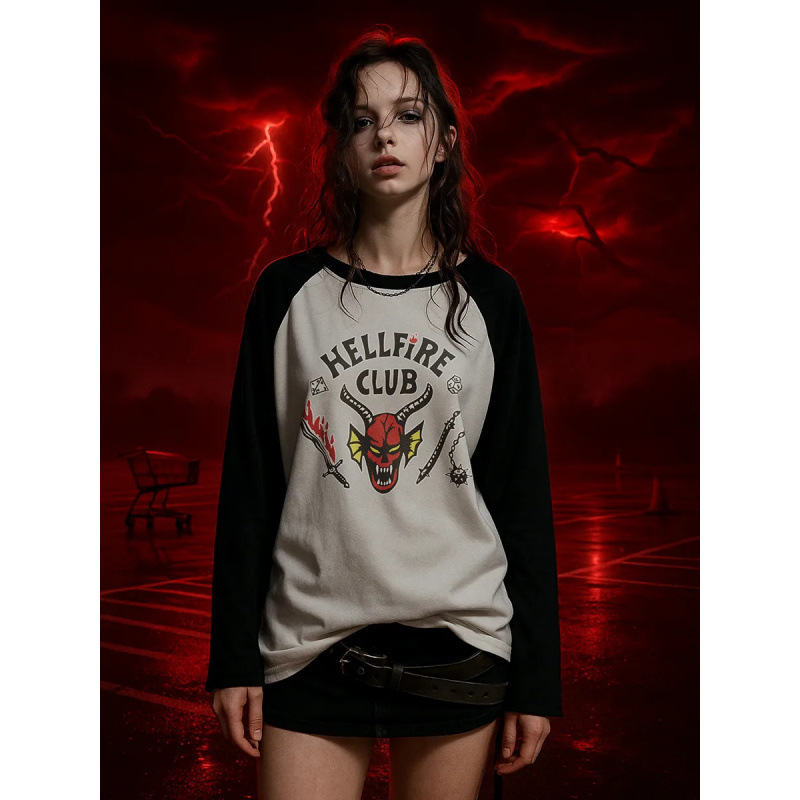 Spot Pure Cotton American Retro Raglan Long-Sleeved T-Shirt Women's Early Spring New Bottoming Shirt Loose Preppy Style Top