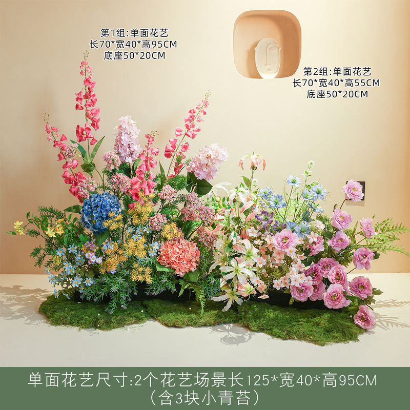 莫奈花園シミュレーション花偽緑植造景組合せ室内高級バイオニクス植物ショーウインドー装飾景観置物|undefined
