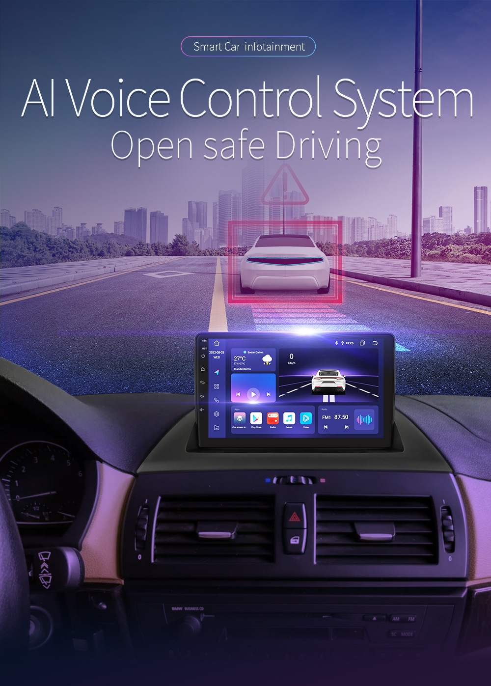 The 9-inch Android large screen is suitable for 04-12 BMW X3 E83 smart car GPS navigation frame all-in-one machine