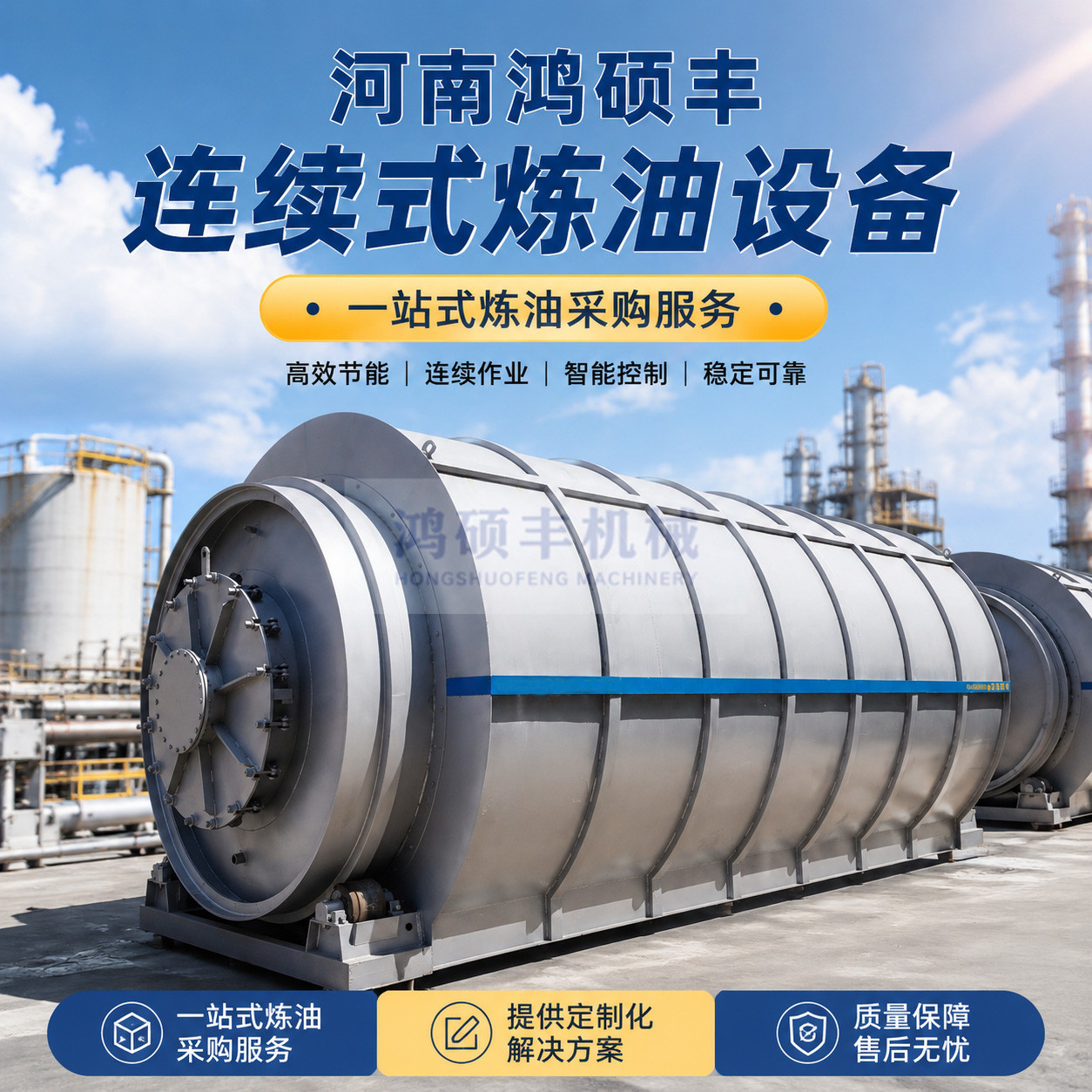 废旧轮胎塑料橡胶炼油设备垃圾固废铝塑热解油泥裂解炉提炼燃料油