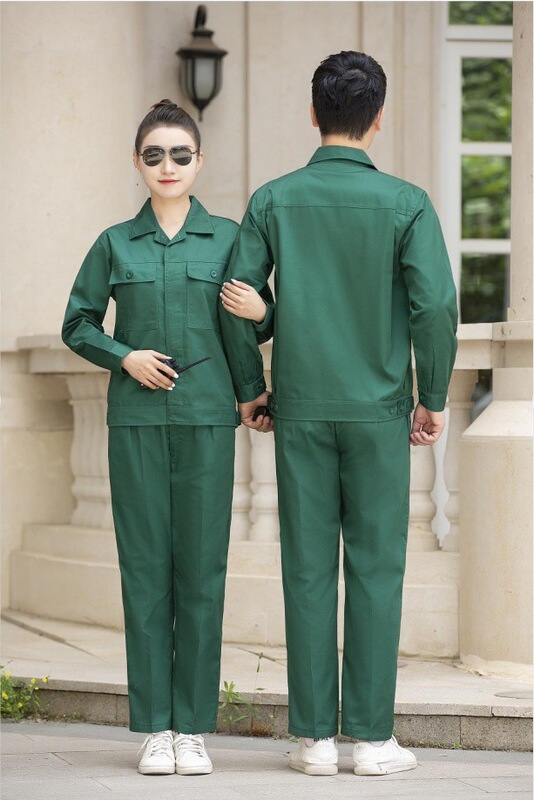 春秋长袖工作服男女纽扣款劳保服电焊服维修服厂服车间汽修工地服|undefined