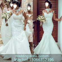 Plus Size Beaded Wedding Dresses Mermaid High Ne Bridal