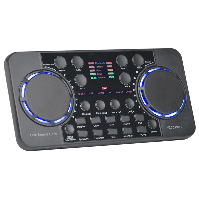 V300 Live Sound Card Set for Mobile Phones and Computers Suitable for Internet Celebrity Anchor Bluetooth Reverb Sound Card Manufacturer Wholesale Cross-Border