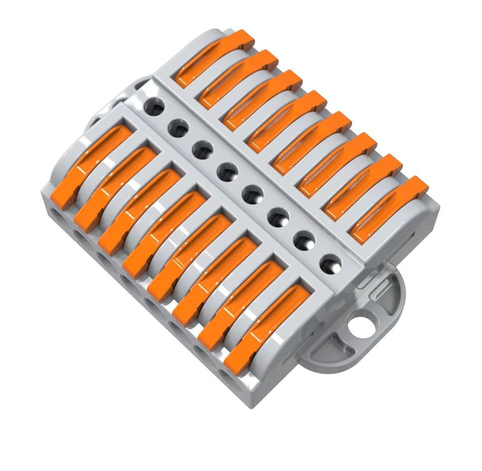 El divisor de cable del conector rápido tiene orejas para facilitar la fijación de cables duros blandos, terminales universales, dos en dos y dos en cobre puro