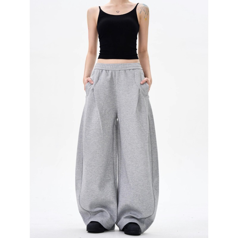 Foreign Trade American Scimitar Casual Sweatpants for Men and Women, Loose Deconstructed Sexy Dance Drawstring Straight Slimming Wide-Leg Pants