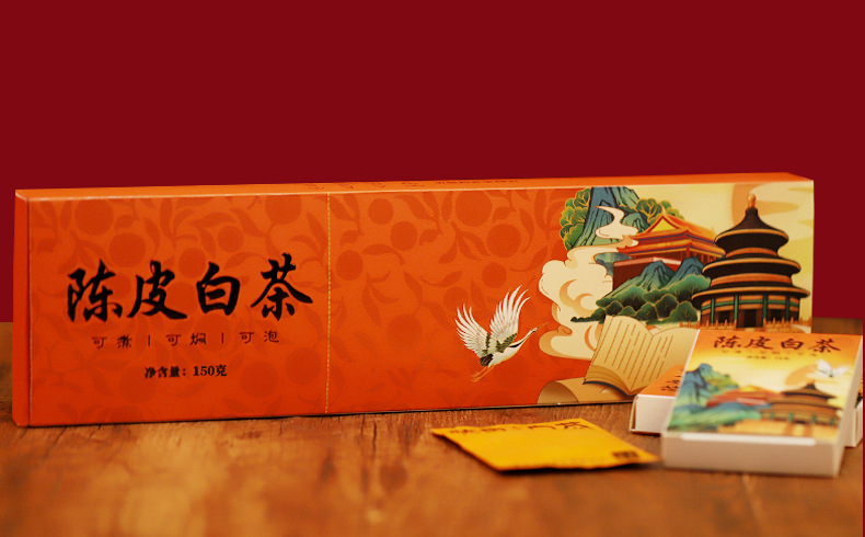 Fuding Shoumei White Tea with Tangerine Peel Small Biscuits, Gift Box, 150g detail image