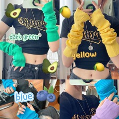 Y2kドーパミンニット袖カバー夏ヒープ袖ギャルトランポリンディヒップホップアーム純欲風春秋潮女