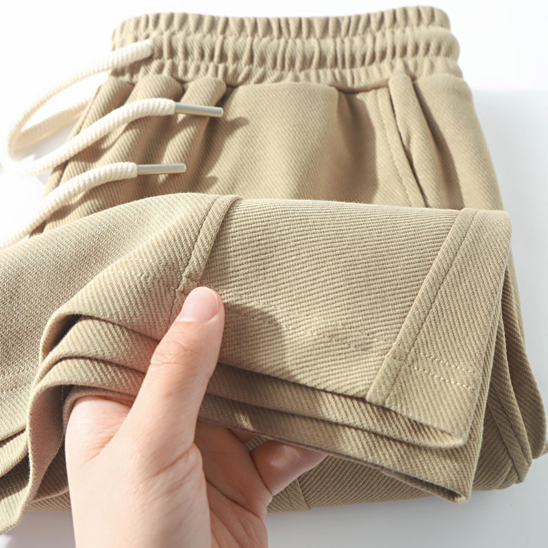260g heavyweight twill! Men's gray apricot loose shorts, summer thin, breathable, moisture-wicking, sweat-wicking, casual knee-length shorts 260g heavyweight twill! Men's gray apricot loose shorts, summer thin, breathable, moisture-wicking, sweat-wicking, casual knee-length shorts
