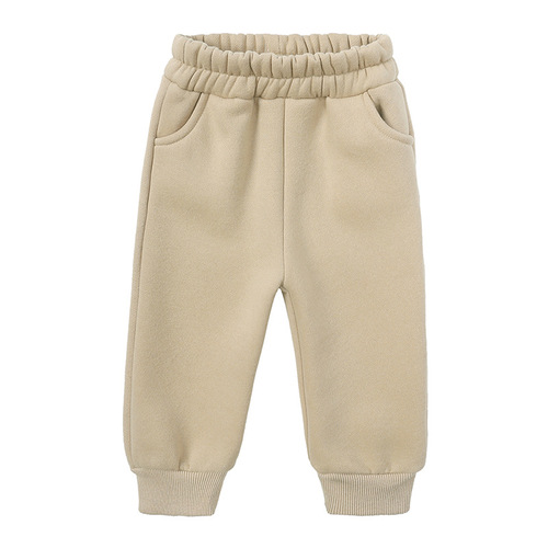 Thickened autumn and winter clothing European and American children's clothing for boys and girls sports suits casual pullover hooded sweatshirt and trousers two-piece set