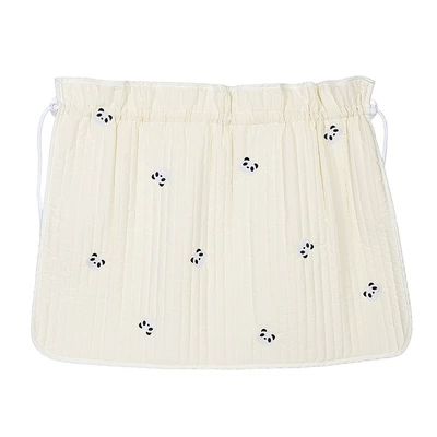 Car curtains suction cup style car window shades - quilted-hemmed-embroidered-panda-curtains