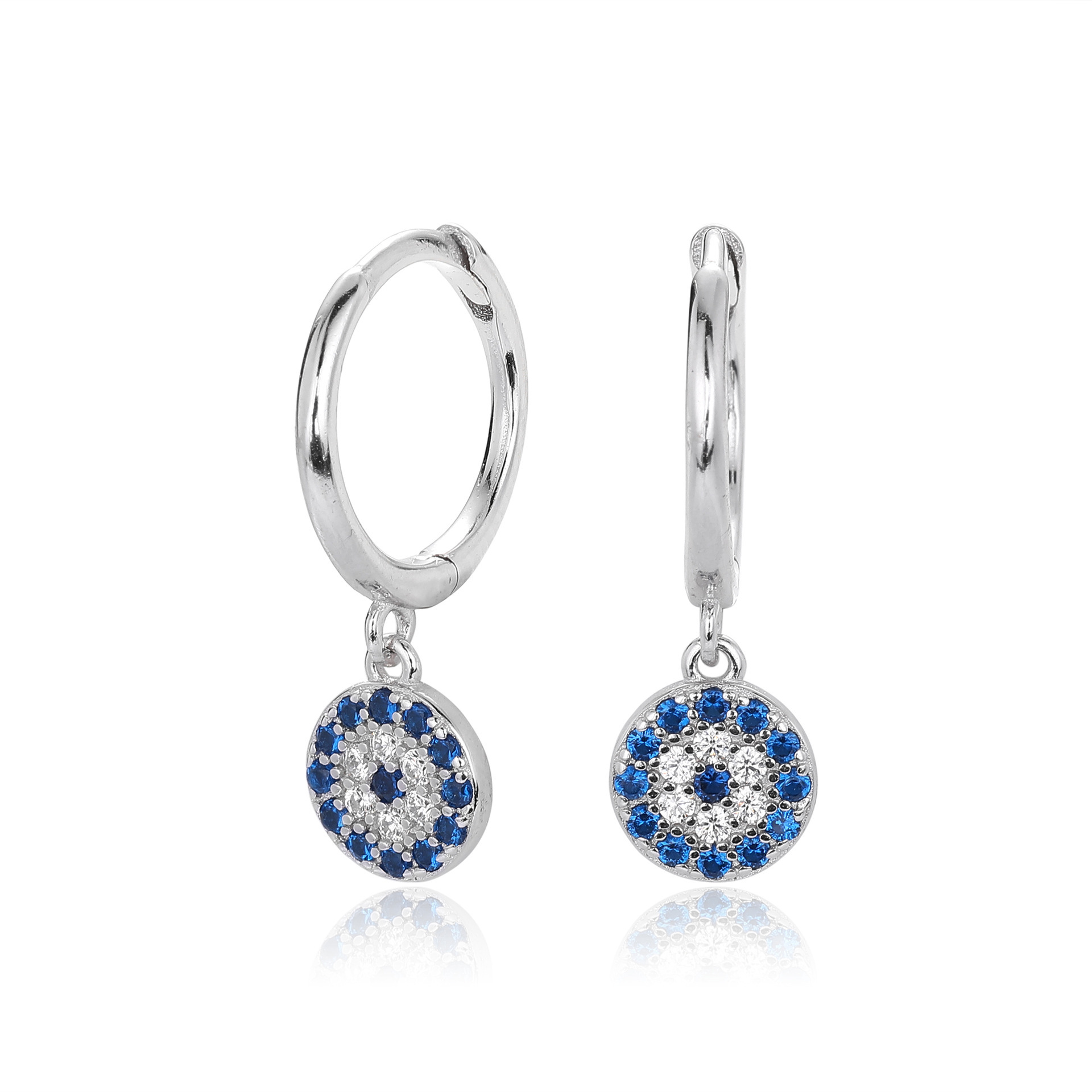 Cross-Border European and American Alloy Devil's Eye Earrings Niche European and American Fashion Retro Micro-Paved Zircon Earrings Cross-Border Ready Stock