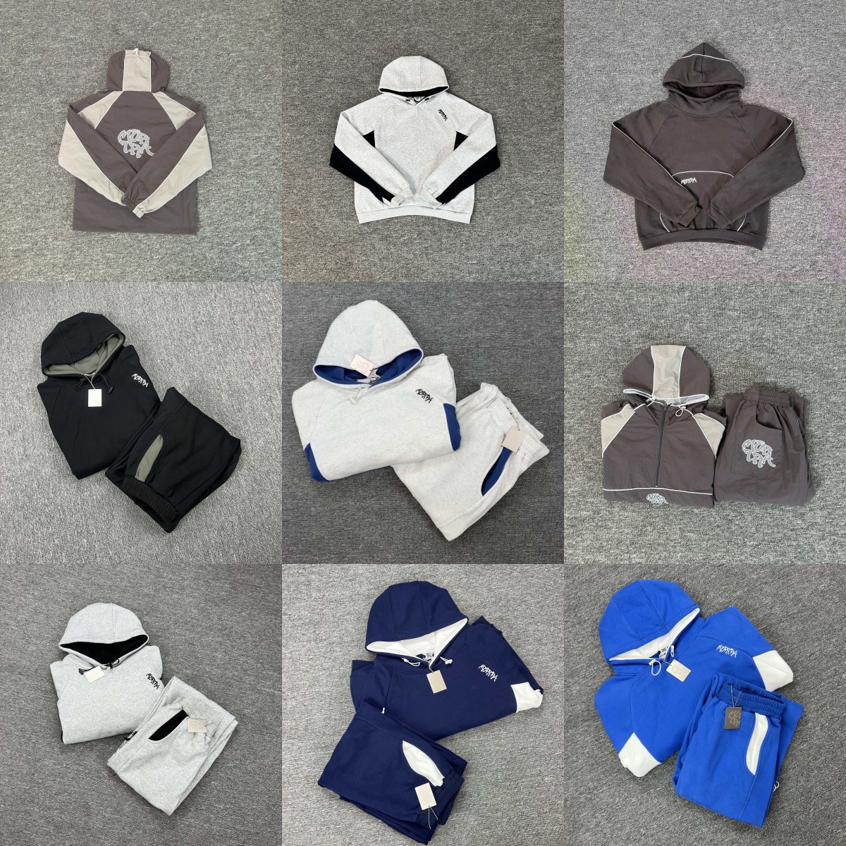 Trendy Mertra Street Embroidered Letter Patchwork Color-Blocking Hooded Sweatshirt with Fleece Men's and Women's Couple Casual Set Trendy