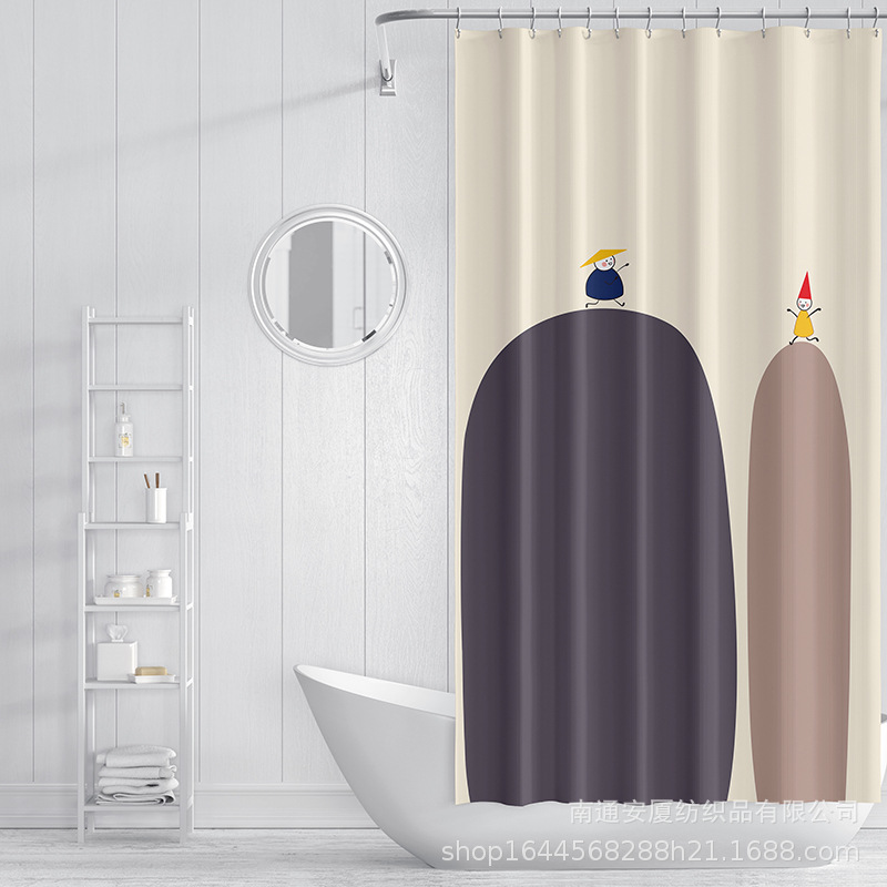 Cortina de partición de baño Cortina de ducha impermeable y a prueba de moho cortina de tela Cortina de ducha sala de baño sin perforar cortina de puerta traje personalizado