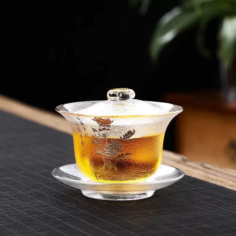 Japanese with a forged pattern glass set, tea cup