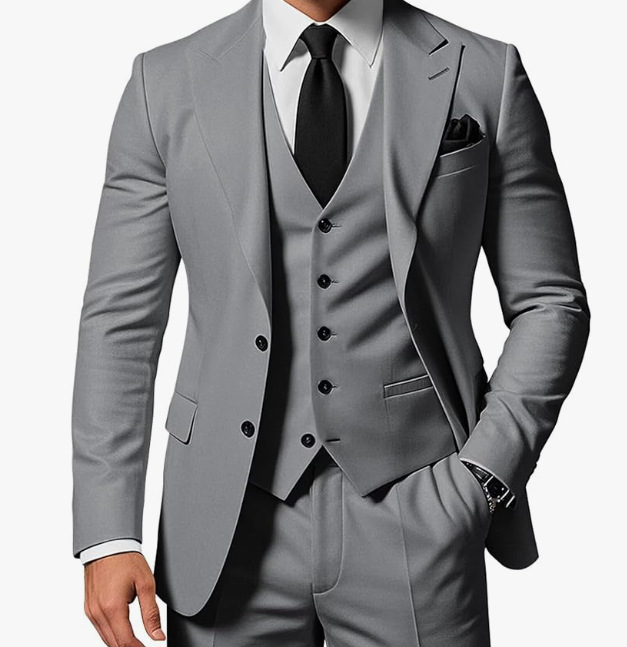 Nuevo traje de hombre traje de tres piezas casual de negocios banquete de baile traje delgado vestido de playa de boda