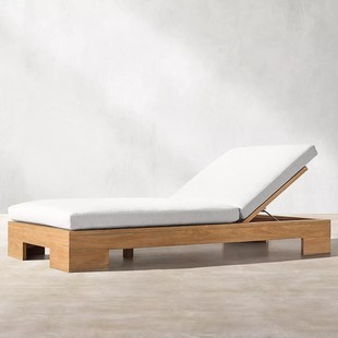 Teak Lounge Bed Swimming Pool B&B Terrace Solid Wood Lounge Chair Beach Garden Waterproof Sunscreen Hotel Designer Sofa Bed
