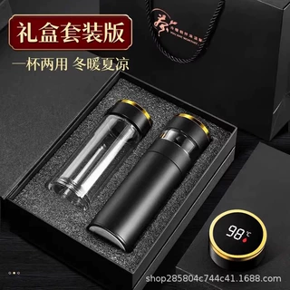 316不锈钢茶水分离保温杯双层真空商务礼品杯礼盒套装泡茶杯定制