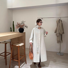 阔版秋冬新款羊绒大衣韩版大衣女双面羊毛外套斜挎包气质毛呢外套