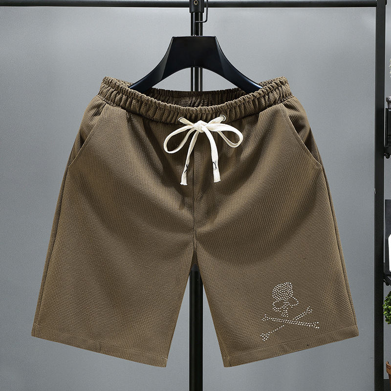 Short en coton imprimé pour homme en tricot d'été Pantalon décontracté à séchage rapide en maille rouge Vêtements de plage_voghion.com