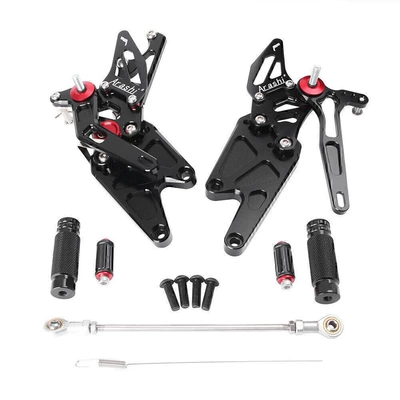 Suitable for Yamaha Mt-25 Mt-03 15-21 Years Modified Motorcycle Raised Pedal Rearward Assembly (Motorcycle pedals) - black