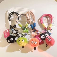 趣味卡通煤球毛絨小掛飾吊墜手提鏈防丟鑰匙扣手機掛繩夾片書包鏈