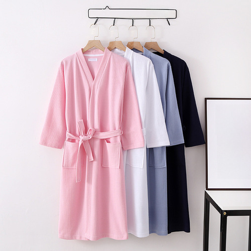 Seasonal Regular Cotton Gauze Couples' Bath Robe and Pajamas Home Wear