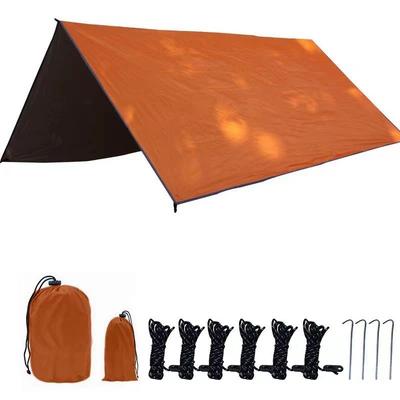Protection Camping Equipment, Silver-Coated Screen | Avtomobil yan çətirləri - orange-silver-painted-without-pole-230210-diagonal-310310-diamond-canopy
