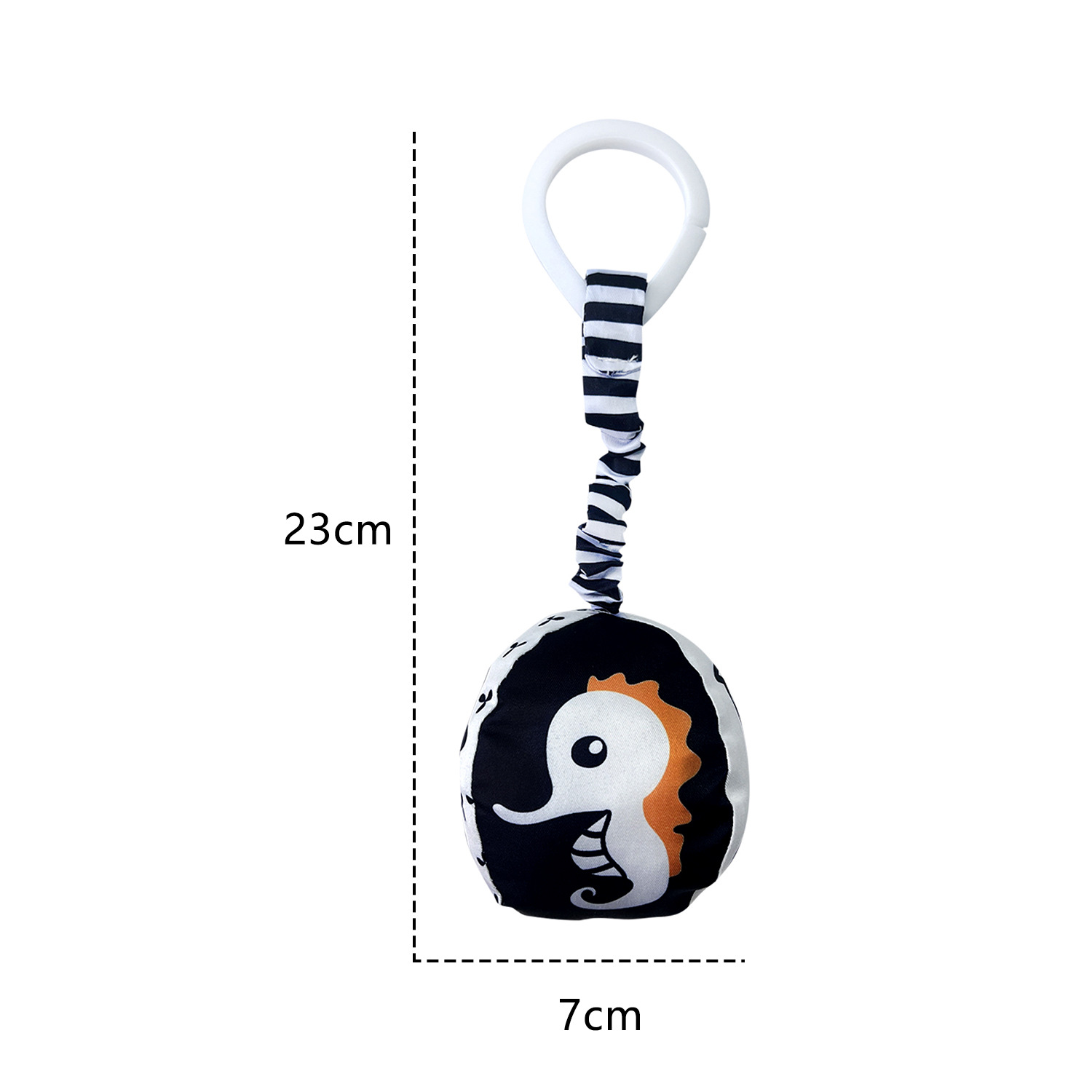 Venta al por mayor piezas colgantes en blanco y negro recién nacido Bebé Confort agarre 0-3 años de edad educativo cochecito cama de cuerda colgante de juguete