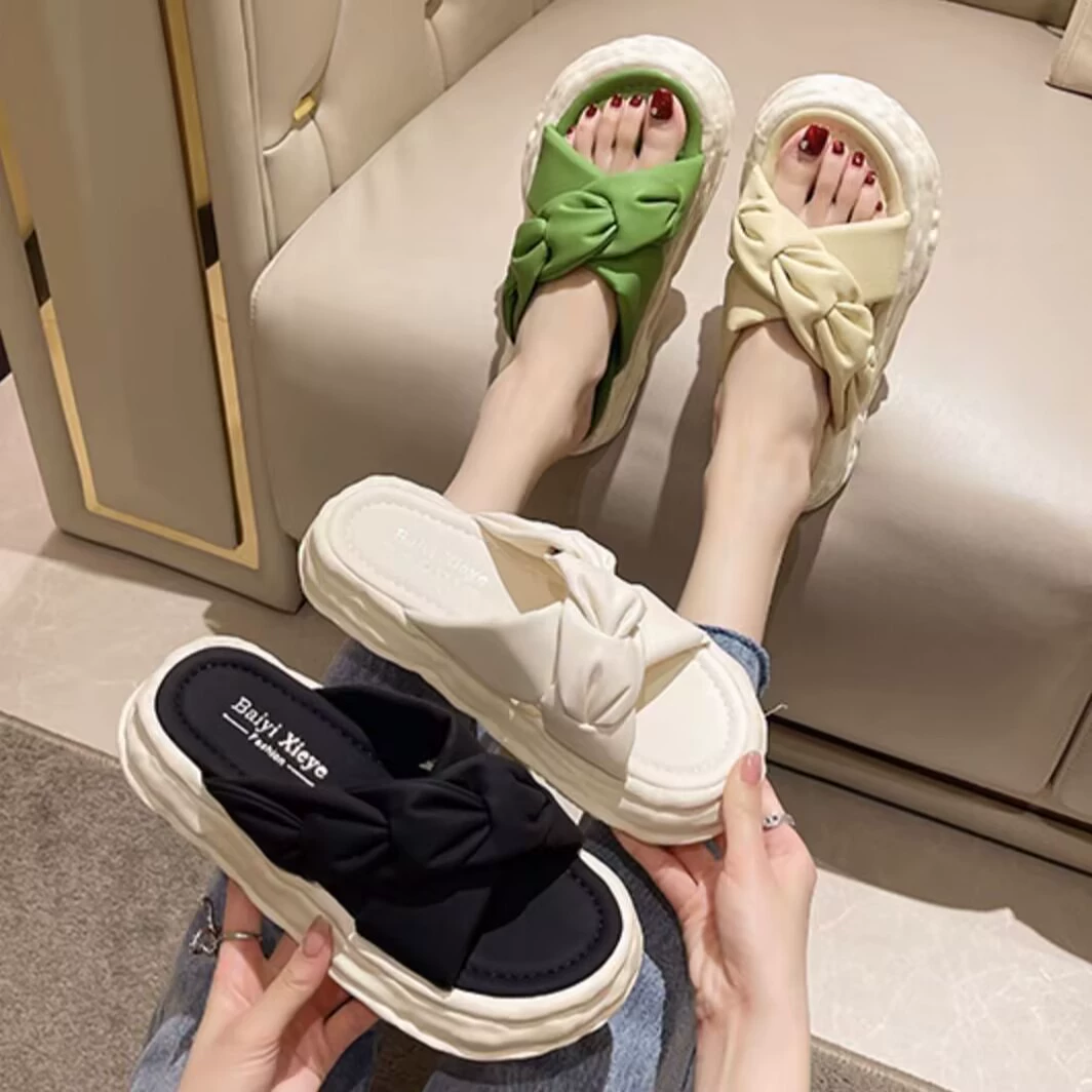 Ощущение падения летняя верхняя одежда домашняя женская пляжная толстая подошва новая однословная перекрестная ромбовидная мягкая Нижняя горка с пакетной доставкой