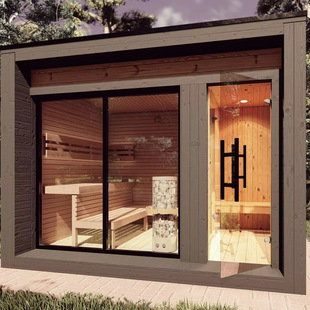Luxury stone steam sauna room sauna with wood stove