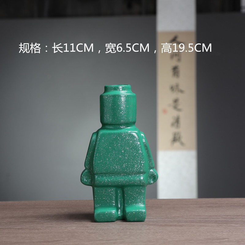 녹색 로봇 꽃병