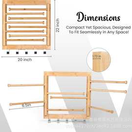 跨境木质墙面晾衣架壁挂式可折叠旋转毛巾衣服收纳架多层储物架