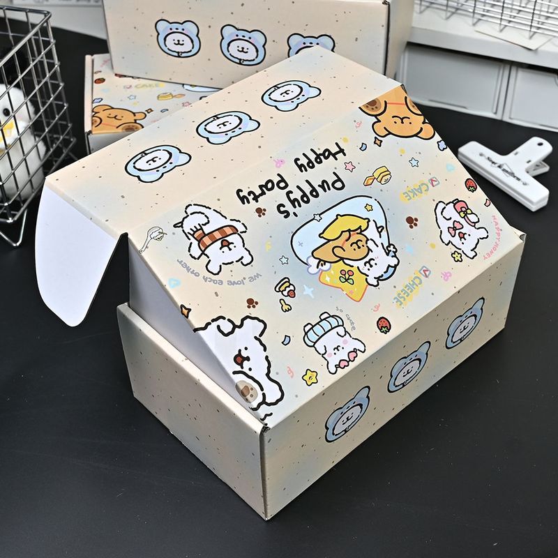 かわいい子犬ギフトボックス漫画飛行機ボックスハンドブック文具収納ボックスギフトボックスボーイフレンドとガールフレンドの親友用|undefined