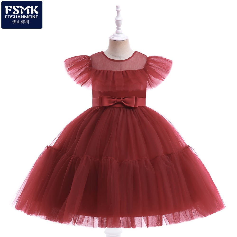 Los niños se visten Día de los niños de rendimiento traje pequeño y mediano de los niños pettiskirt vestido de cumpleaños de niña de flores vestido de princesa