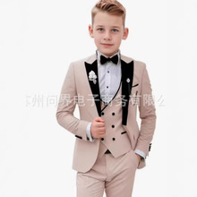 外贸跨境儿童西服新款男童生日宴校园活动主持人演出服套装礼服