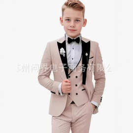 外贸跨境儿童西服新款男童生日宴校园活动主持人演出服套装礼服