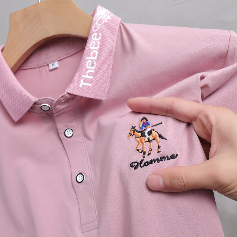 Camiseta de manga corta para hombres nuevos de verano solapa bordada camisa de polo de talla grande camiseta casual de media manga para hombres jóvenes y de mediana edad